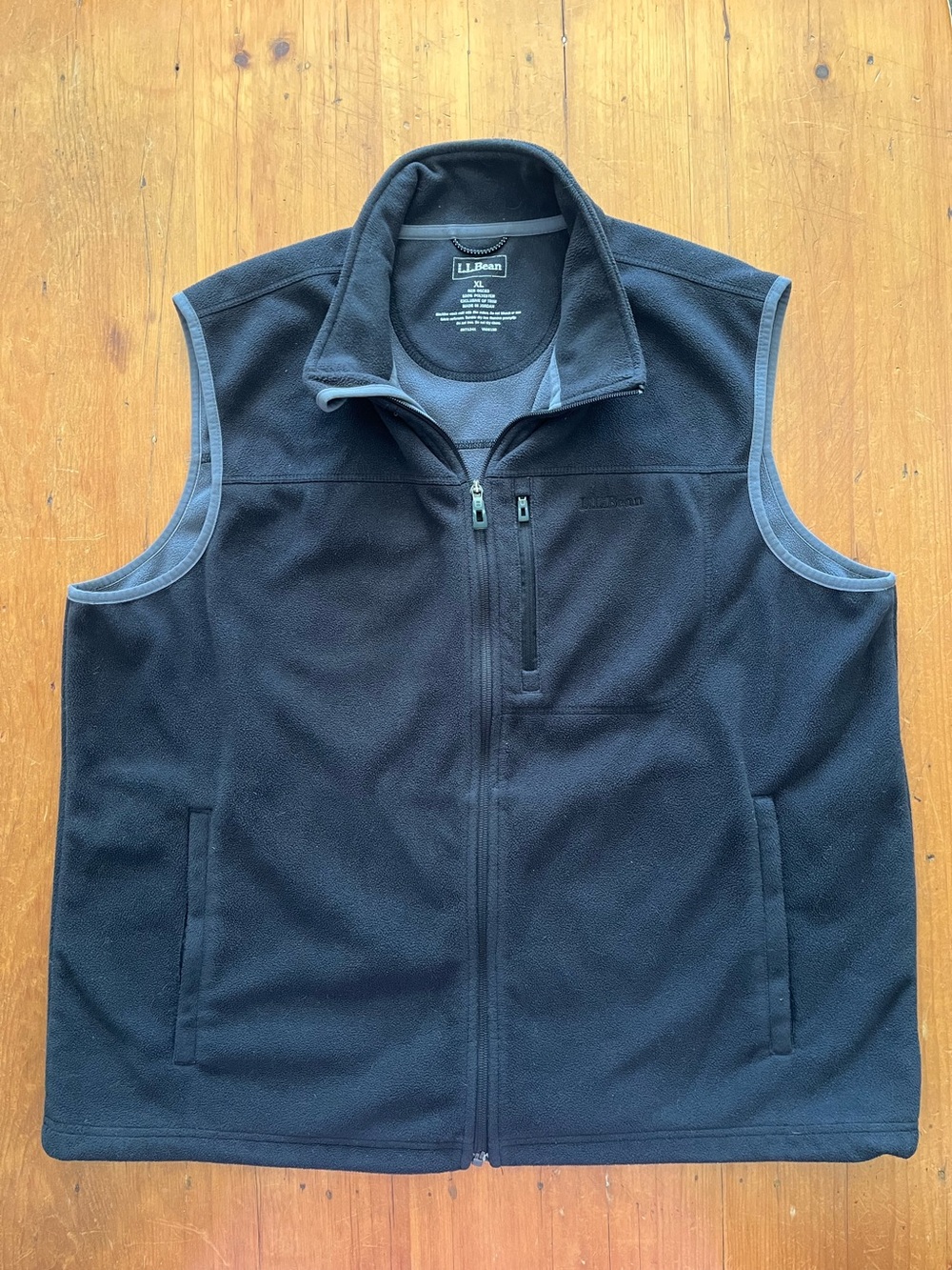 L. L .Bean Men’s Polartec Windbloc Black Gray Fleece Gorpcore Fall Layer Vest